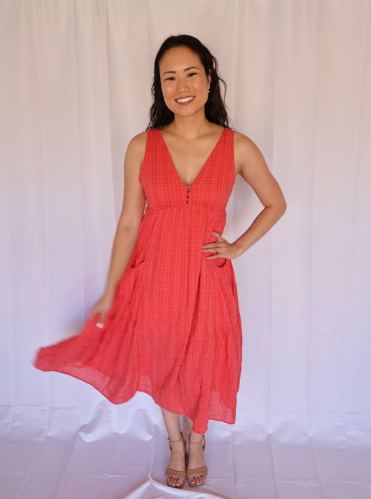 Miss We Love Pockets - The Hot Coral Dress with Pockets