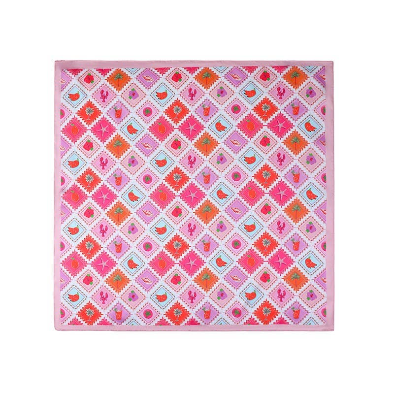 Miss Postal - The Postal Stamp Lobster Flower Silk Finish Scarf