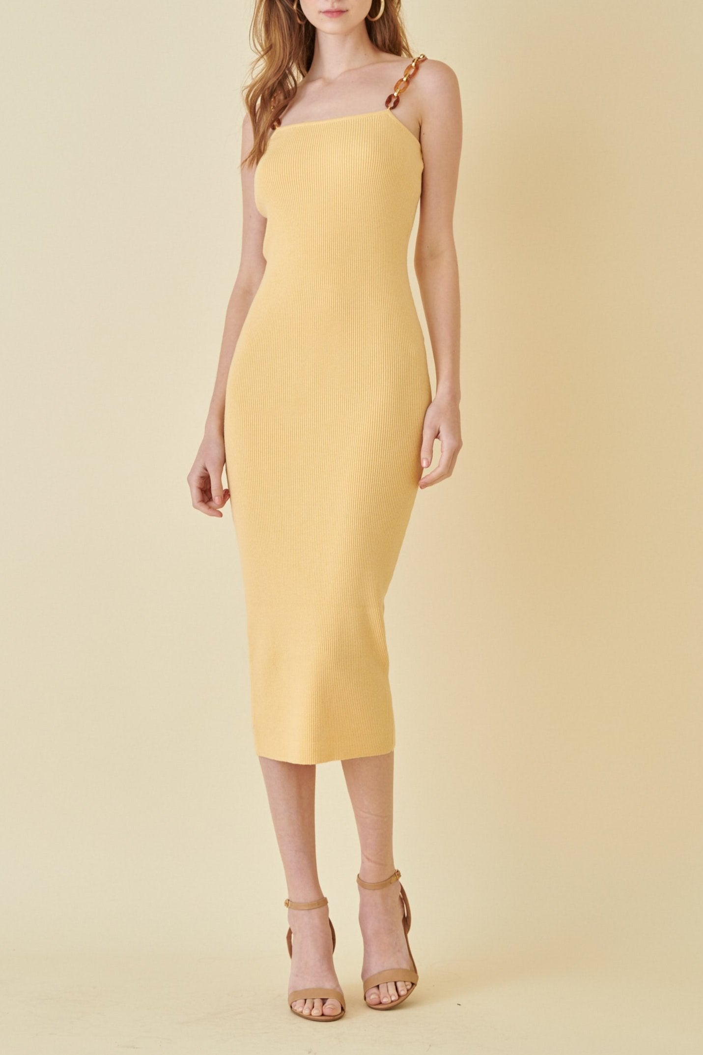 Miss Knit - The Yellow Knit Bodycon Dress