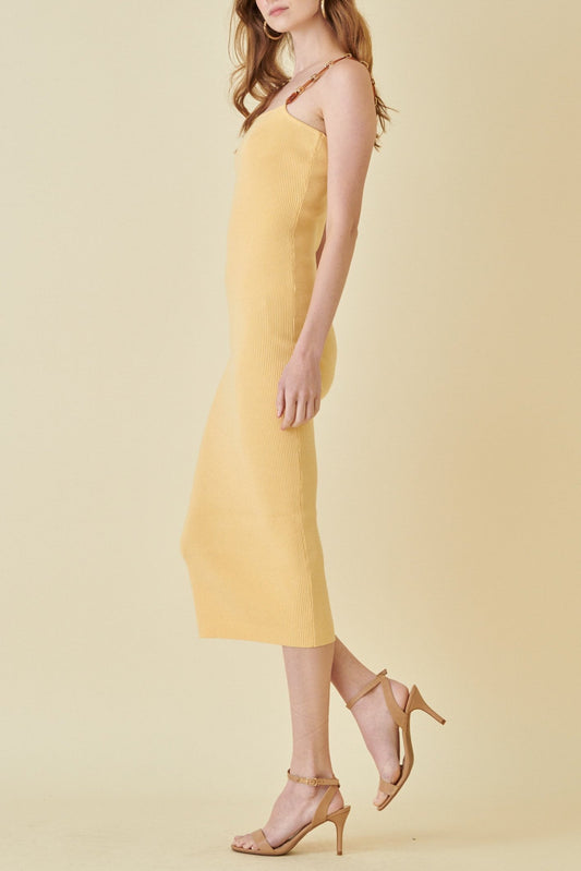 Miss Knit - The Yellow Knit Bodycon Dress