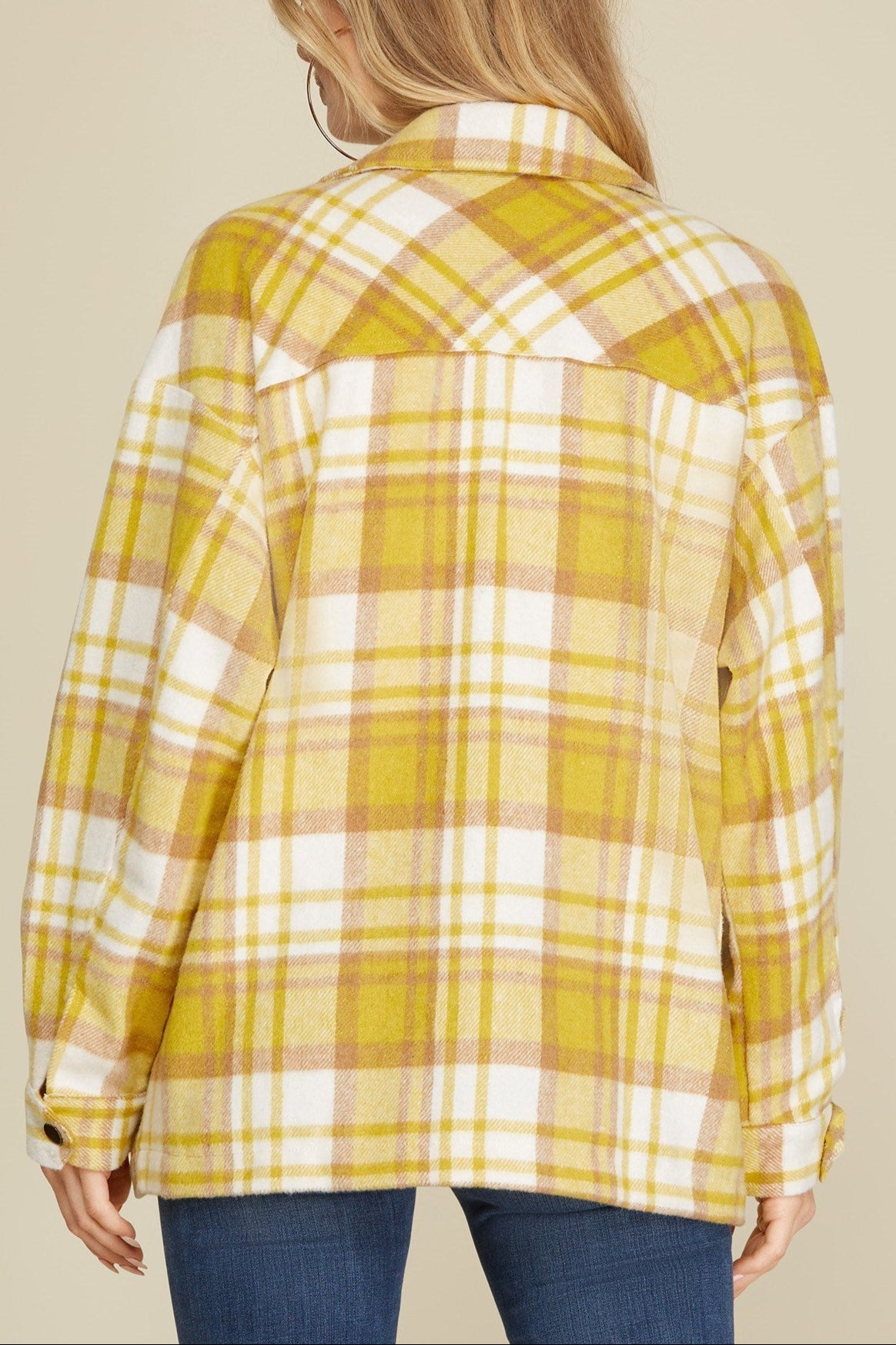 Miss Flannel - The Yellow and White Flannel Button Up