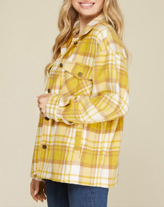 Miss Flannel - The Yellow and White Flannel Button Up
