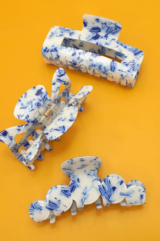 Miss Vintage - The Vintage Toile Pattern Porcelain Hair Claw Clips