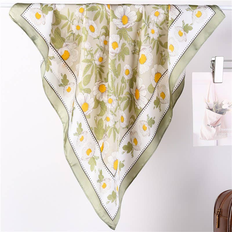 Miss Spring Meadow - The Daisy Silky Feel Bandana Scarf