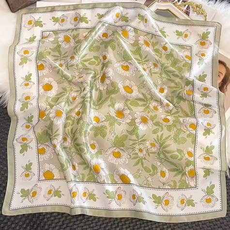 Miss Spring Meadow - The Daisy Silky Feel Bandana Scarf