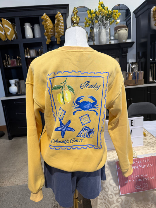 Miss Postcards from Italy - The Yellow Italia Crewneck