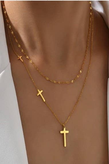 Miss 18K Necklace - The Stainlesss Steel Cross Necklace