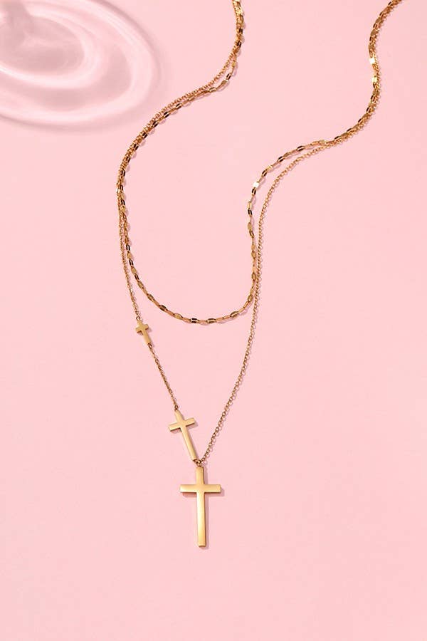 Miss 18K Necklace - The Stainlesss Steel Cross Necklace