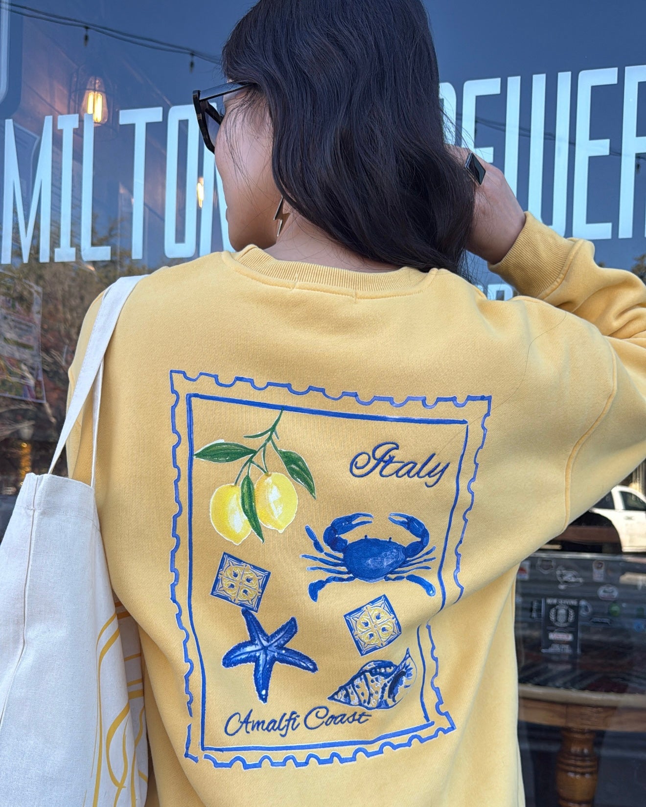 Miss Amalfi - The Yellow Italian Inspired Crewneck