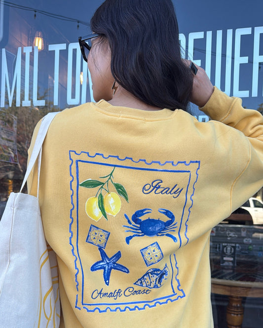 Miss Amalfi - The Yellow Italian Inspired Crewneck