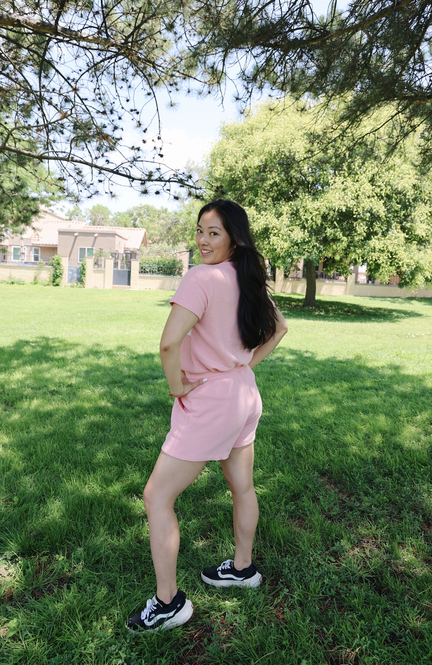 Miss Matching - The Pink and White Matching Knit Set