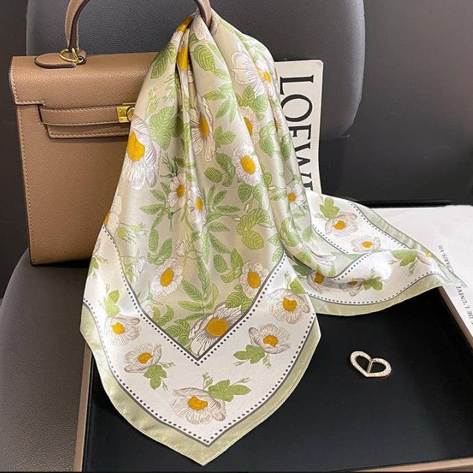 Miss Spring Meadow - The Daisy Silky Feel Bandana Scarf