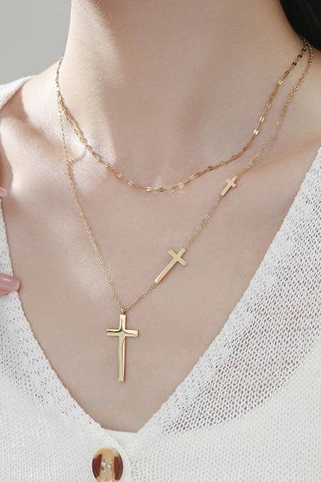 Miss 18K Necklace - The Stainlesss Steel Cross Necklace